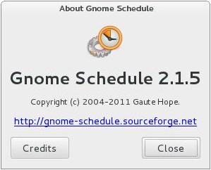 Gnome Scheduler About