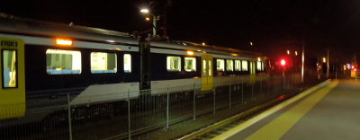 EMU leaving station