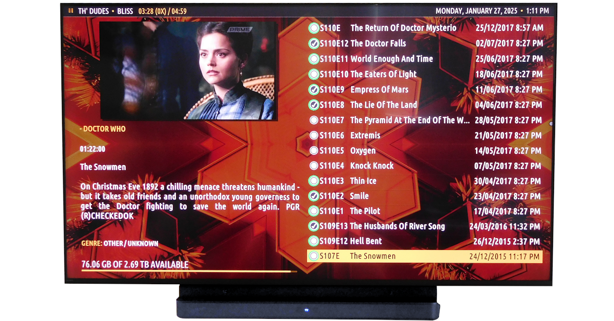 Zoyinc Kodi skin on Sony TV